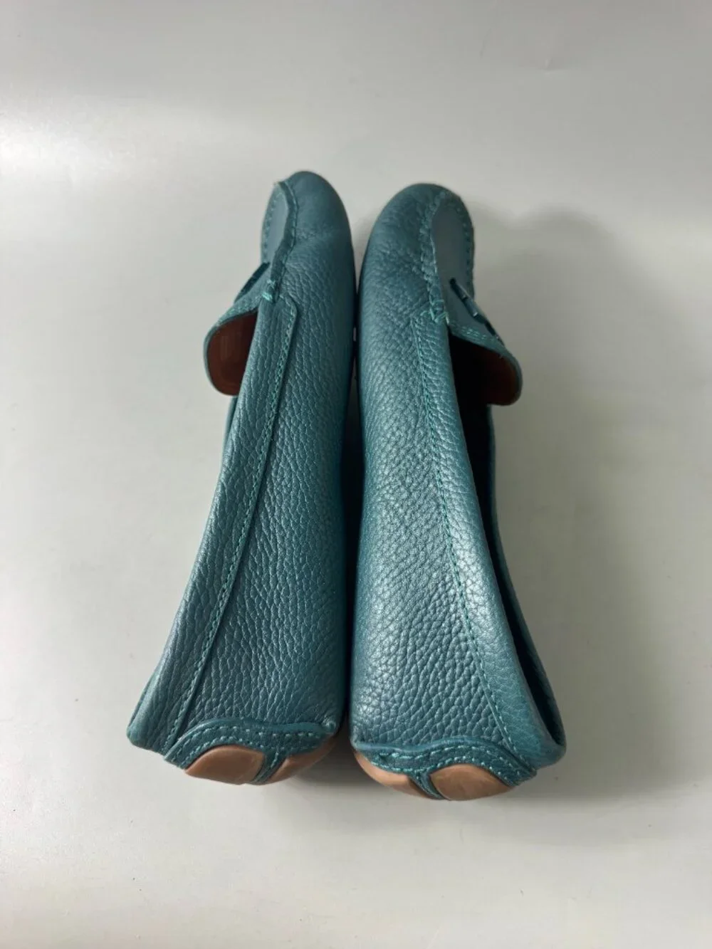 Tory Burch Teal Leather Loafers, Size 7 1/2